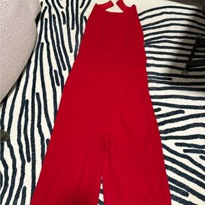 SHEIN Vibrant Red Halter Jumpsuit